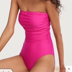 J. Crew Fuchsia Strapless One Piece Swimsuit